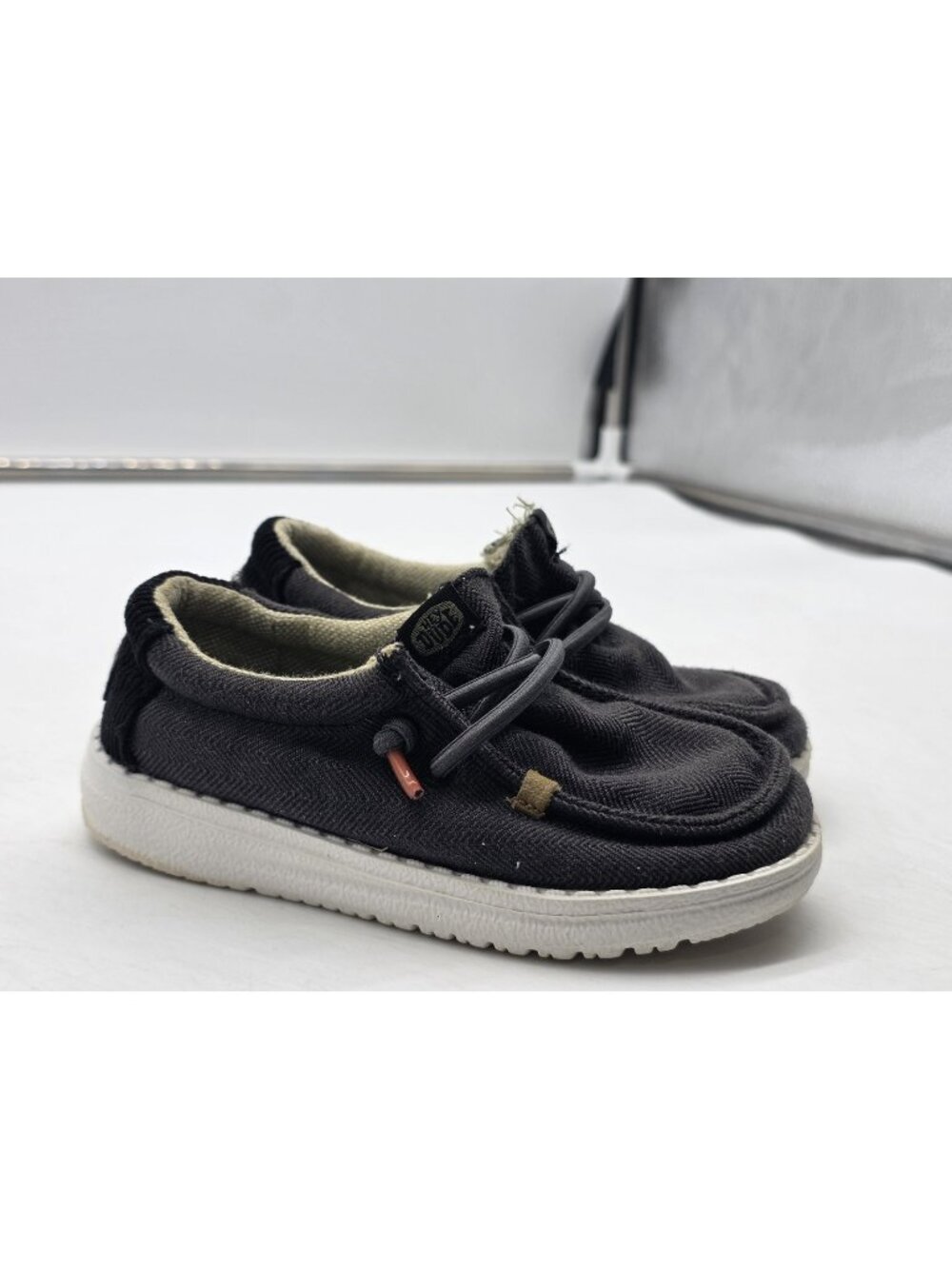 Hey Dude Shoes baby Size td10 Black Slip On Moccasin Casual Damage Stains